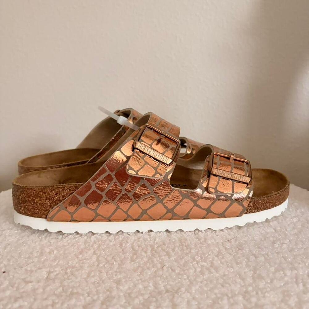Birkenstock Arizona Gator Gleam Metallic Sandals 40 EU - Picture 5 of 8